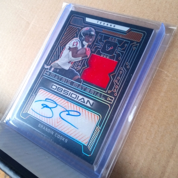 🏈🏆Brandon Cooks "Obsidian Auto - Player-Worn Red Patch 12/75 Insert" Card🏆🏈 - Picture 3 of 7